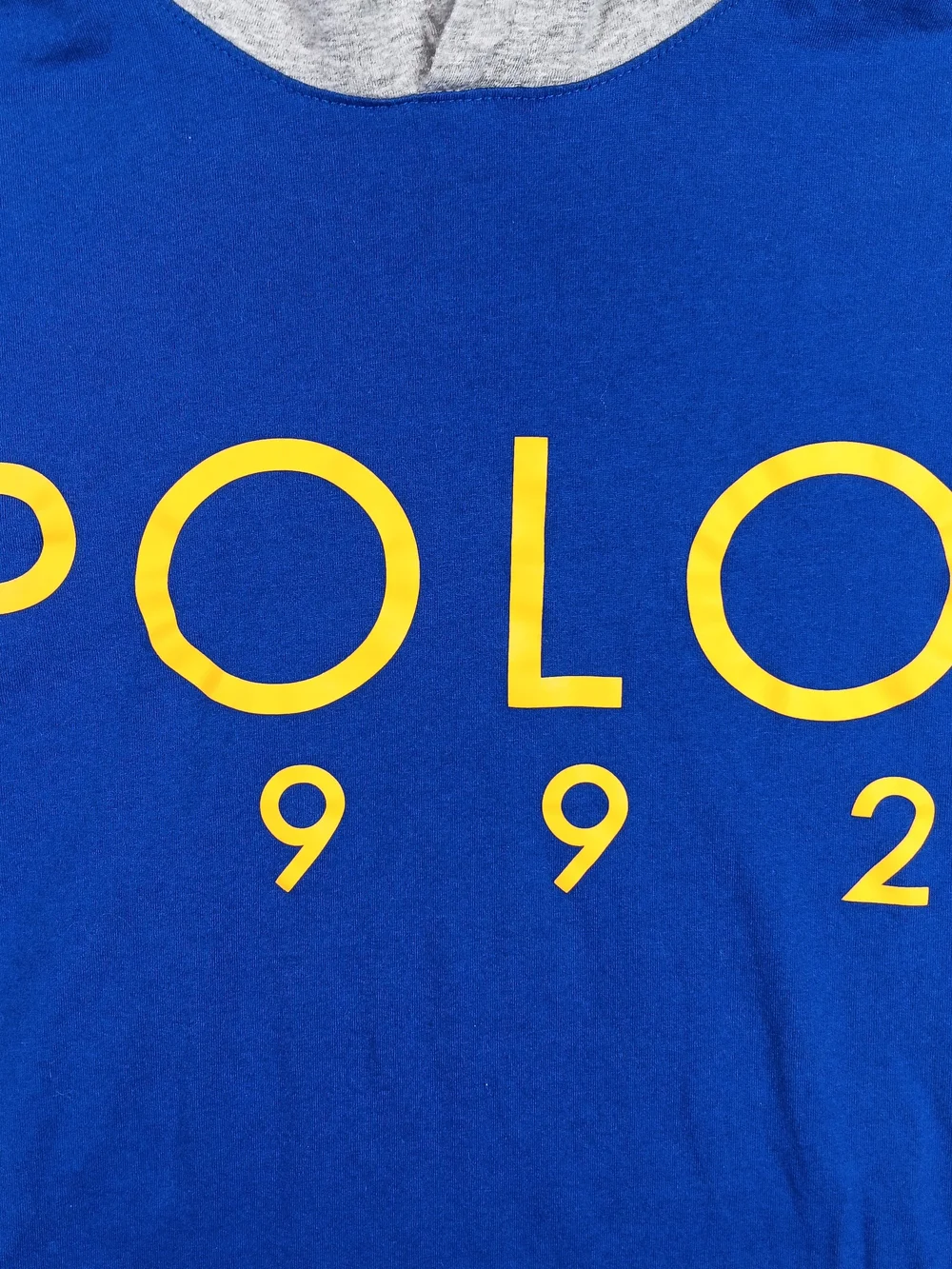 Polo Ralph Lauren Hoodie Mens Large Blue Hooded T Shirt Polo 1992 Colorblock
